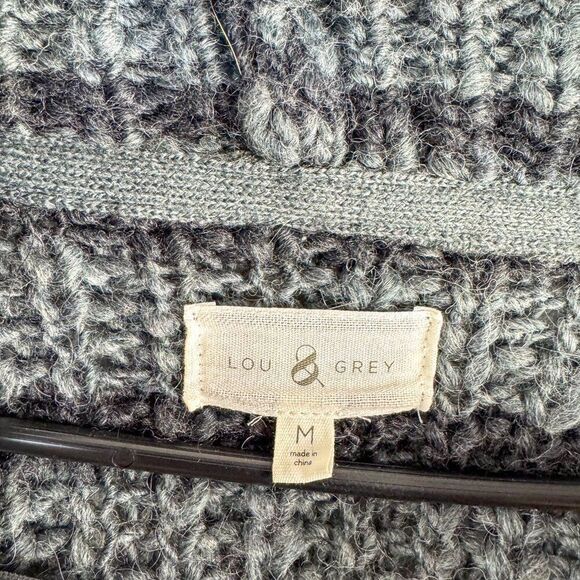 Lou Grey Cardigan Sweater Womens Medium Gray Wool Alpaca Blend Open Front - Picture 2 of 8